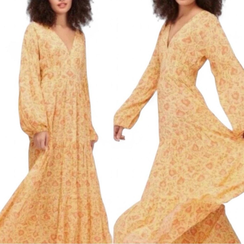 Billabong Boho Floral Maxi Dress Cottagecore Resort Vacation NWT Med